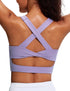 Sports Bras for Women Criss-Cross Back Padded Workout Tank Tops Medium Support Crop Tops for Women