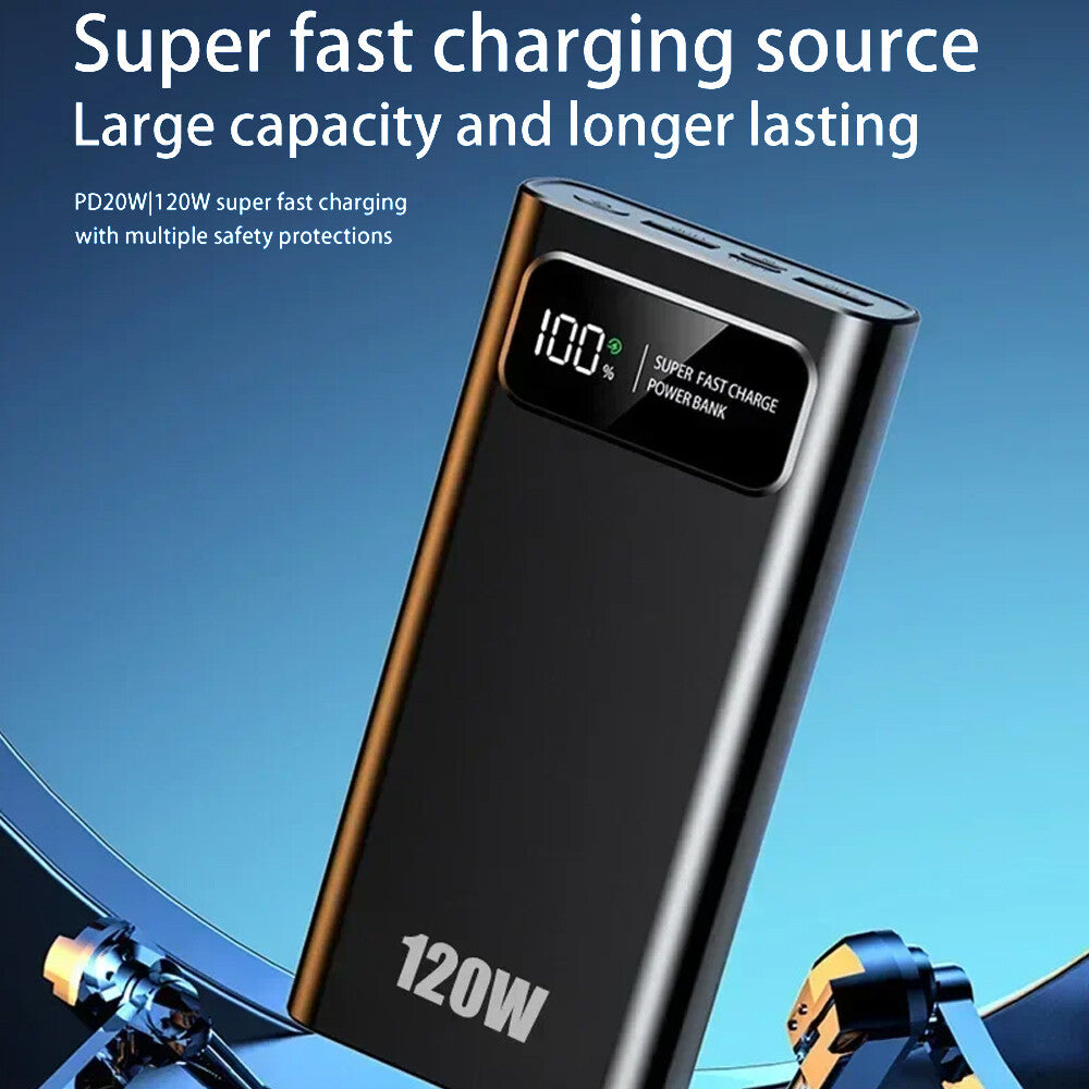 120W 70000Mah Portable Power Bank Large Capacity External Battery Fast Charging