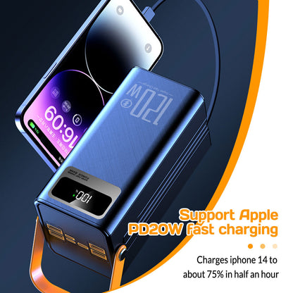 120W 70000Mah Portable Power Bank Large Capacity External Battery Fast Charging