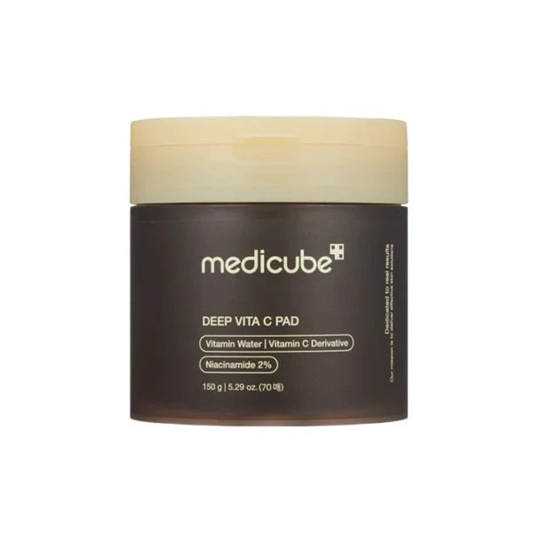 Medicube Deep Vita C Pads for brightening dark spot correcting toner pads with vitamin C and niacinamide.