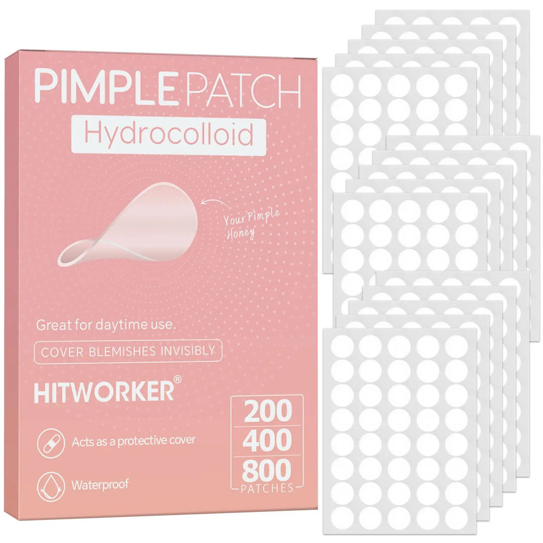 Hydrocolloid Acne Patch, 200 Pcs Deep Cleansing Acne Patches with Effective Coverage, Blemish Patches, Skin Care Gift for Men and Women
