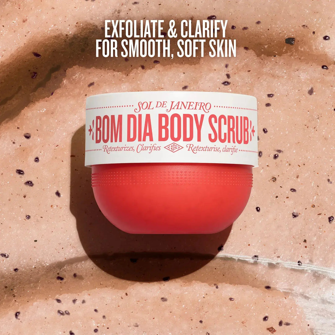 Sol De Janeiro Bom Dia Body Scrub - Retexturizing &amp; Clarifying Scrub with Cheirosa 40 Scent for Smooth Radiant Skin