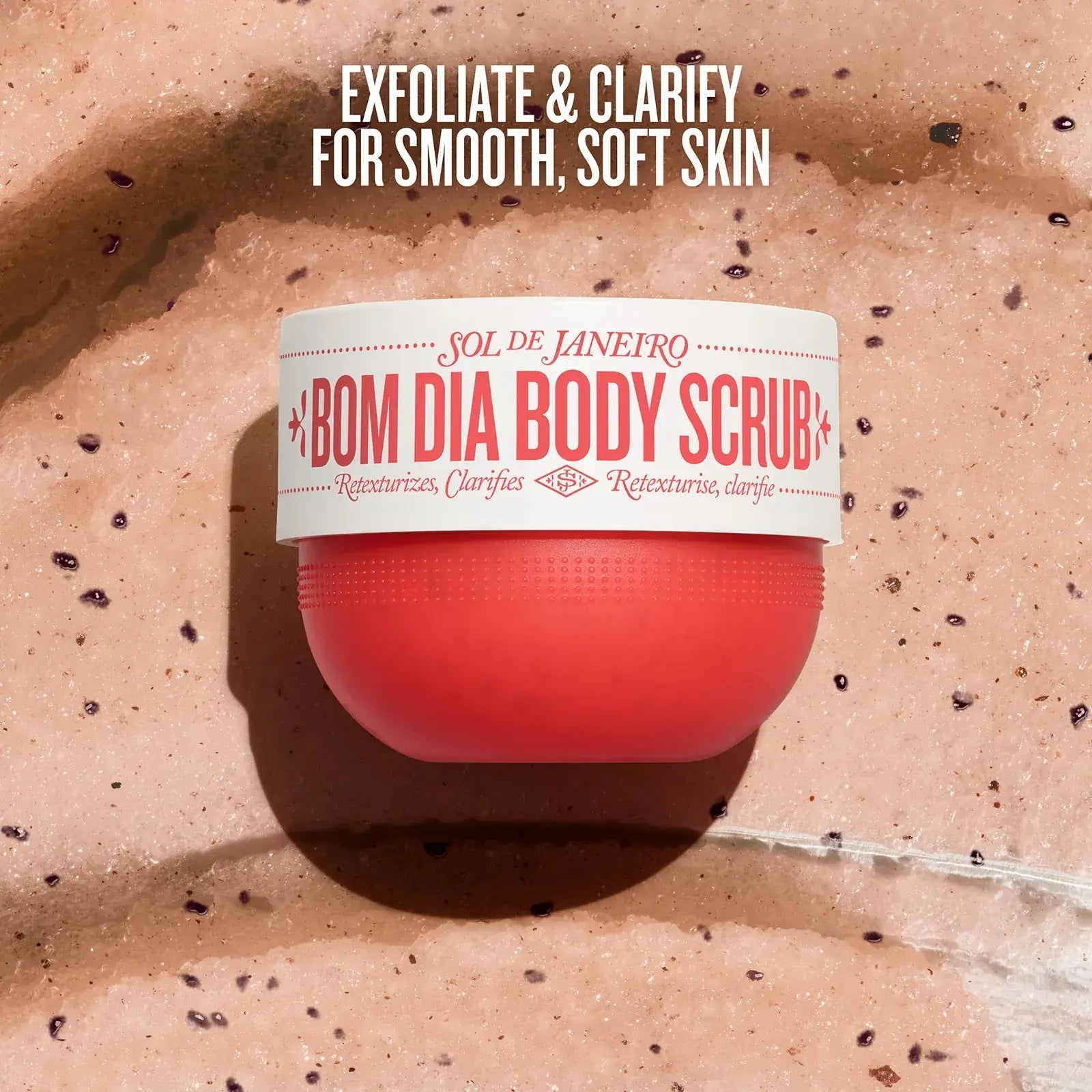 Sol De Janeiro Bom Dia Body Scrub - Retexturizing &amp; Clarifying Scrub with Cheirosa 40 Scent for Smooth Radiant Skin