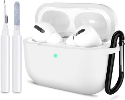 ATUAT for Airpods Pro 1St/2Nd Generation Case Cover, Protective Silicone Skin Accessories with Keychain for Women Men for Apple Airpods Pro 2019/2022 Charging Case,Front LED Visible-Midnight Green