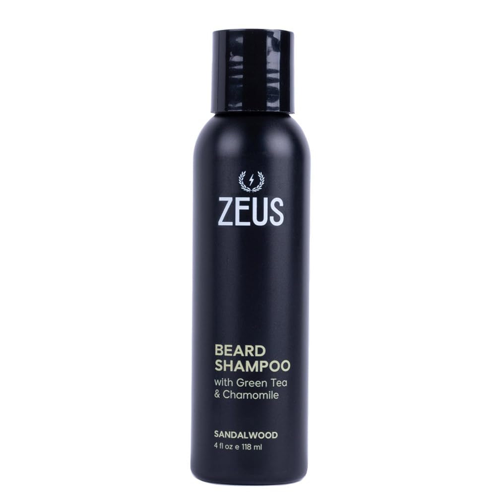 ZEUS Beard Shampoo Wash for Men with Natural Oils (8 Fl Oz) Sandalwood