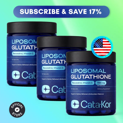 Cata-Kor Liposomal Glutathione Supplement – 1155 Mg | Vitamin C | Riboflavin (B2) | Selenium | Resveratrol Complex – Supports Antioxidant Defense &amp; Cellular Health – Vitamin Dietary Supplement