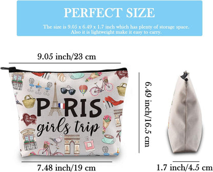 Paris Weekend Gift Bag - Vacation Theme Travel Bag with Paris Skyline Design - Perfect for Girls&
