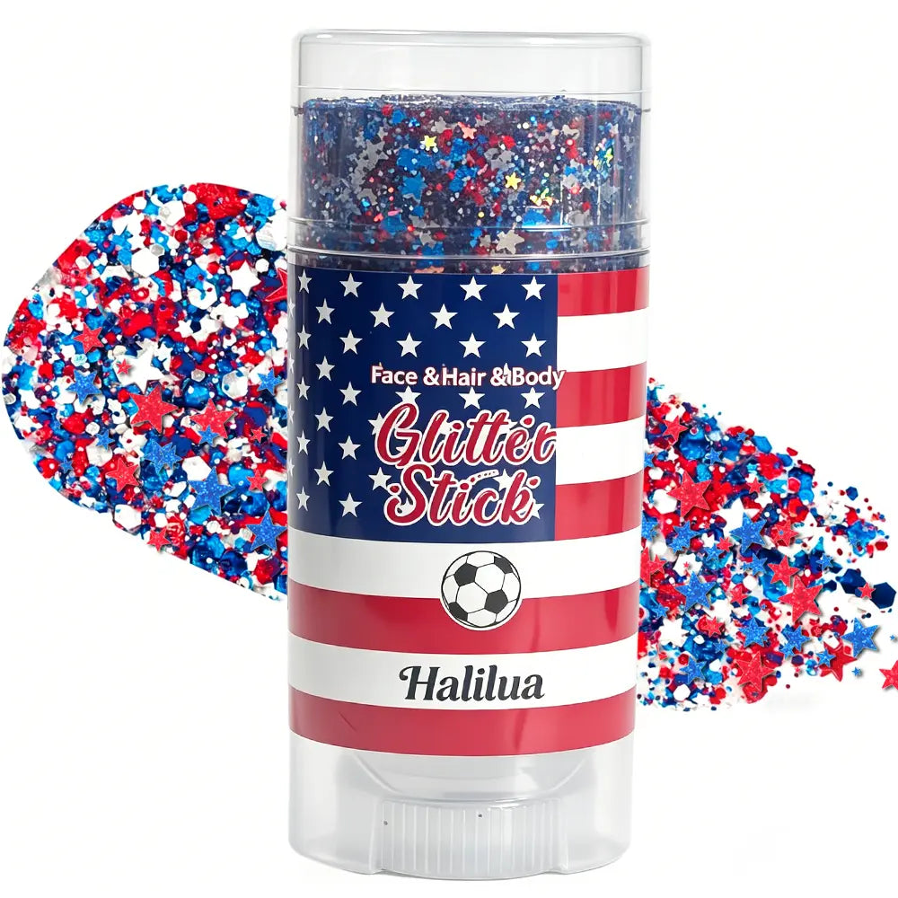 4Th of July Glitter Stick | Red, White &amp; Blue Body &amp; Hair Sparkle for Independence Day Party, Festival &amp; Fun Holiday Look