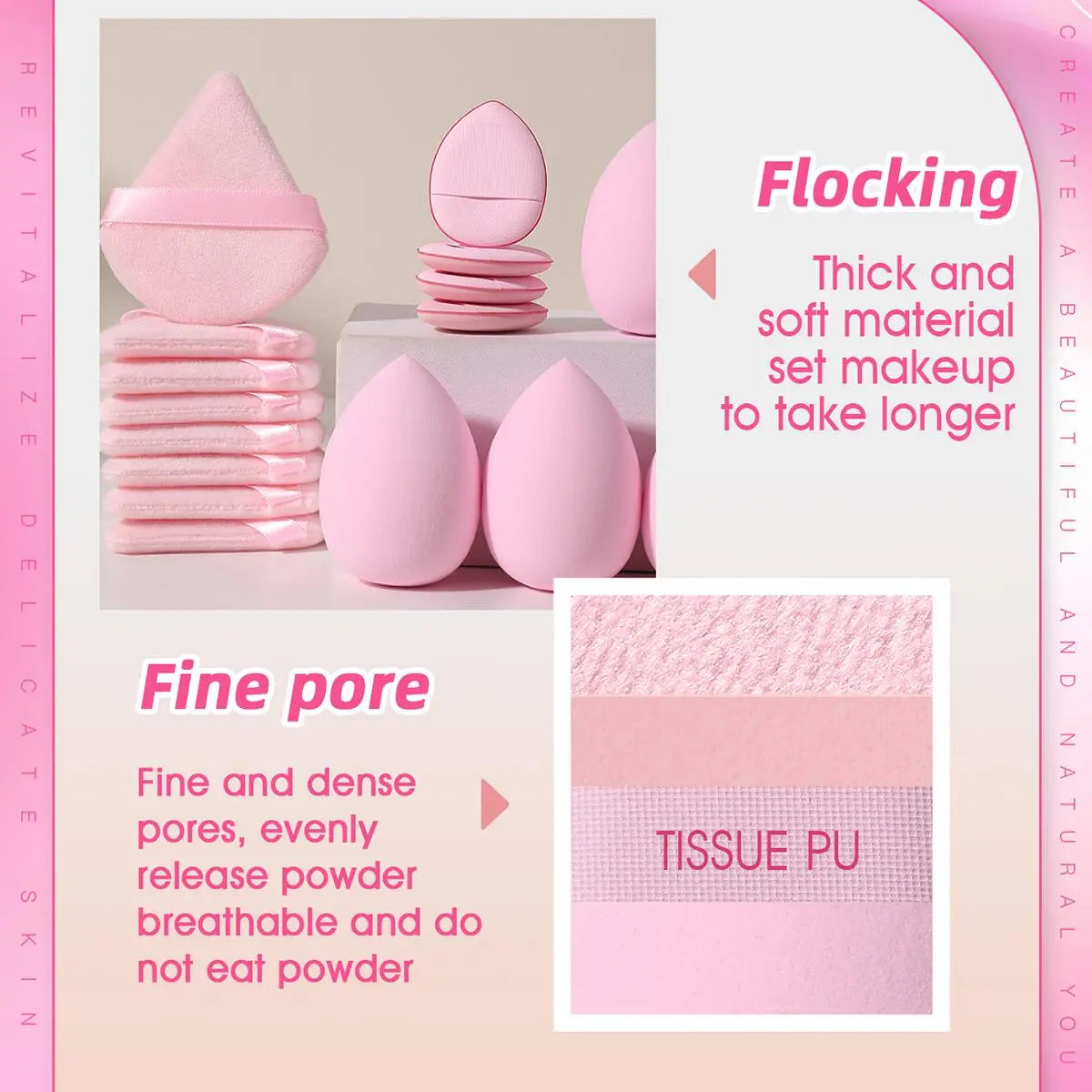 Makeup Sponge &amp; Powder Puff Set, Soft Beauty Blender, Beauty Egg for Facial Makeup Blending &amp; Detailing