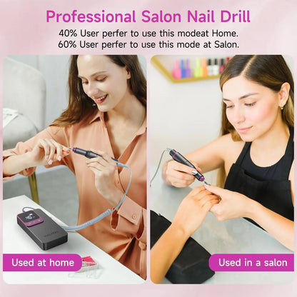 HALMAI Ultra Power Nail Drill: Professional Cordless Electric File for Acrylic &amp; Gel Nails, Ultra Powerful Motor Engineered by HALMAI, Vibration Free for Superior Natural Nail Care, 10 Second Gel Removal