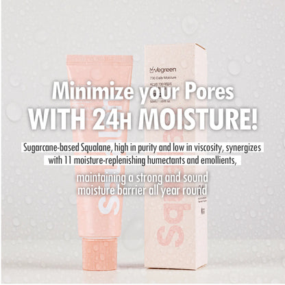 VEGREEN 730 Daily Face Moisturizer Cream with Squalane – Lightweight &amp; Hydrating Korean Facial Moisturizer for Dry &amp; Combination Skin, Skin Barrier Repair &amp; Age-Defying Glow, 1.69 Fl Oz