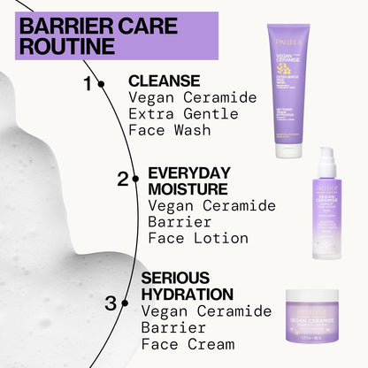 Face Wash for Sensitive Skin Facial Cleanser Vegan Ceramide Barrier Repair Extra Gentle for Daily Fragrance Free for Sensitive Skin, Clean Beauty, Vegan &amp; Cruelty-Free Dermatologist Tested