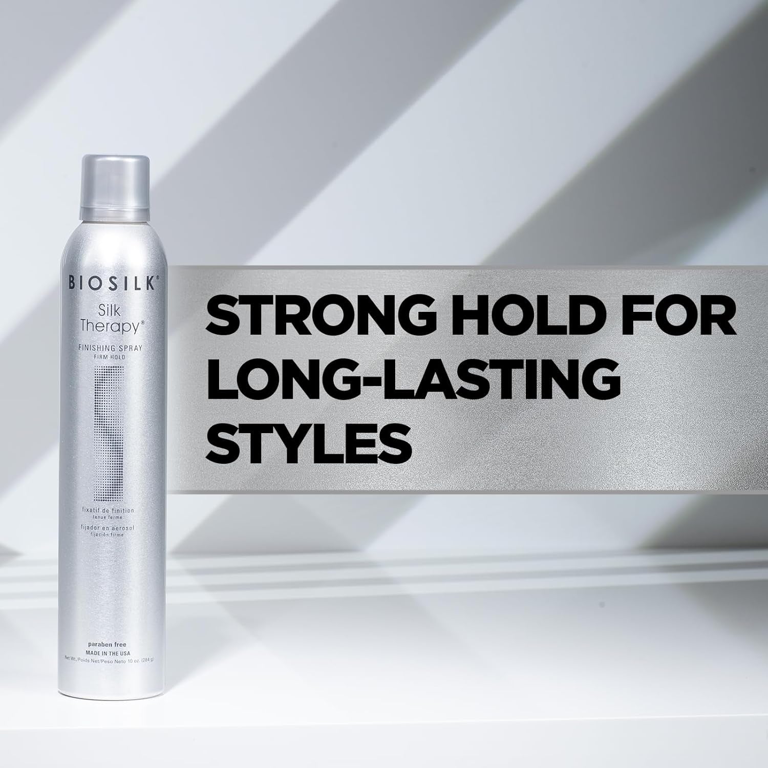 Silk Therapy Finishing Spray Firm Hold, Strong-Hold Hairspray for Long-Lasting Styles, Sulfate, Paraben, &amp; Cruelty-Free, 10 Oz