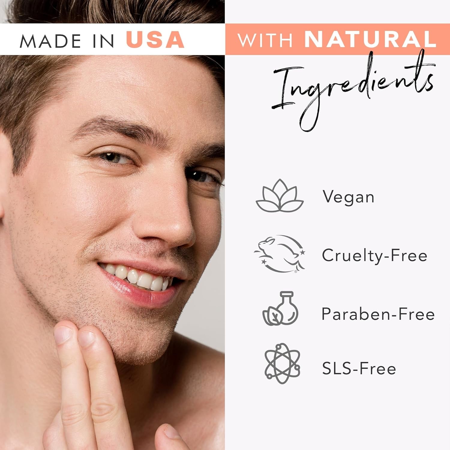 Face Scrub and Face Wash, Gentle Exfoliating, Cleansing Facial Scrub Exfoliator, Natural &amp; Organic Ingredients