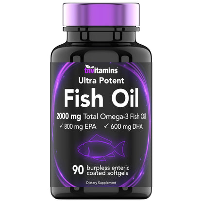 Burpless Omega-3 Fish Oil: 2000Mg X 90 Softgels | 1400Mg Total Omega-3 Fatty Acids (800Mg EPA &amp; 600Mg DHA)