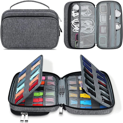 Watch Bands Storage Bag,Watch Band Storage Case Hold 36 Smart Watch Straps,Travel Organizer Bag for Apple Watch Bands Watch Pin
