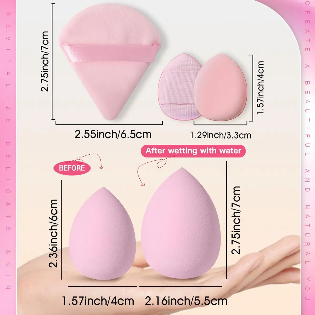 Makeup Sponge &amp; Powder Puff Set, Soft Beauty Blender, Beauty Egg for Facial Makeup Blending &amp; Detailing