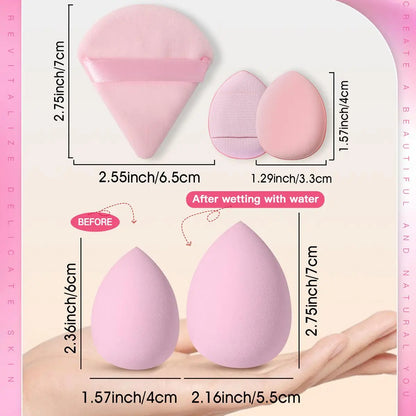 Makeup Sponge &amp; Powder Puff Set, Soft Beauty Blender, Beauty Egg for Facial Makeup Blending &amp; Detailing