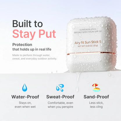 Sun Stick + Keyring (Duck) - Official Product Triple Functional Broad Spectrum Face Sunscreen Stick - Waterproof, Sweatproof &amp; Sandproof - Ultra-Lightweight &amp; Non-Greasy Sun Shield - Korean Skin Care 0.49 Oz