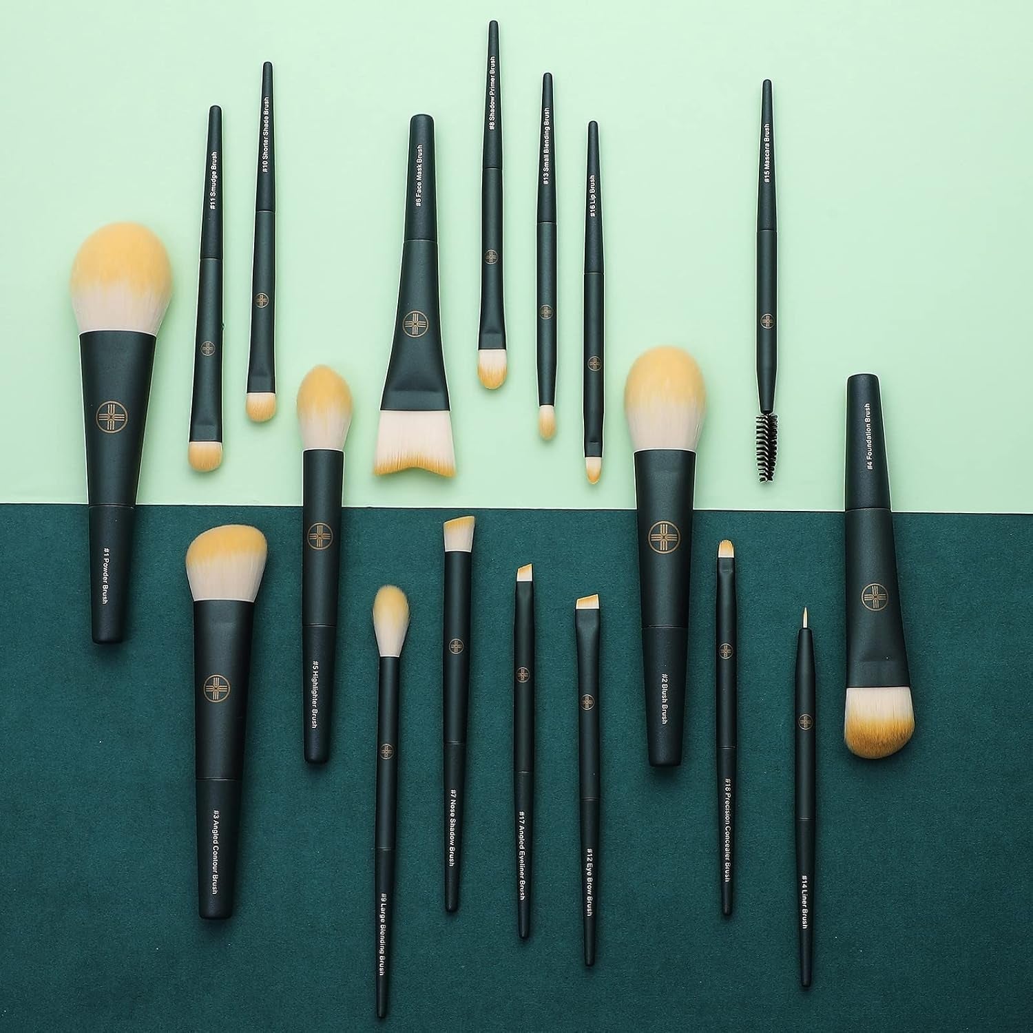Makeup Brushes 18Pcs Professional Makeup Brush Travel Set with Eco Cylinder 2Cups Holder, Premium Synthetic Foundation Powder Concealer Blush Blending Eye Lip Brush Kit - Cruelty Free