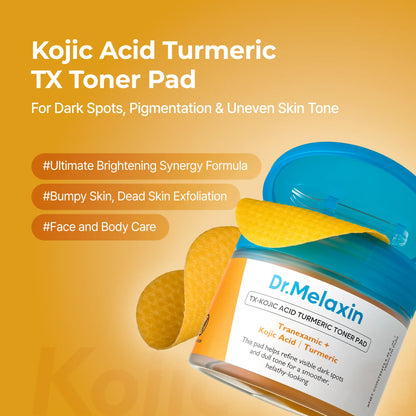 [Dr.Melaxin Official] Kojic Acid Turmeric TX Toner Pad 70Pads, Dark Spot &amp; Pigmentation Care for Uneven Skin Tone