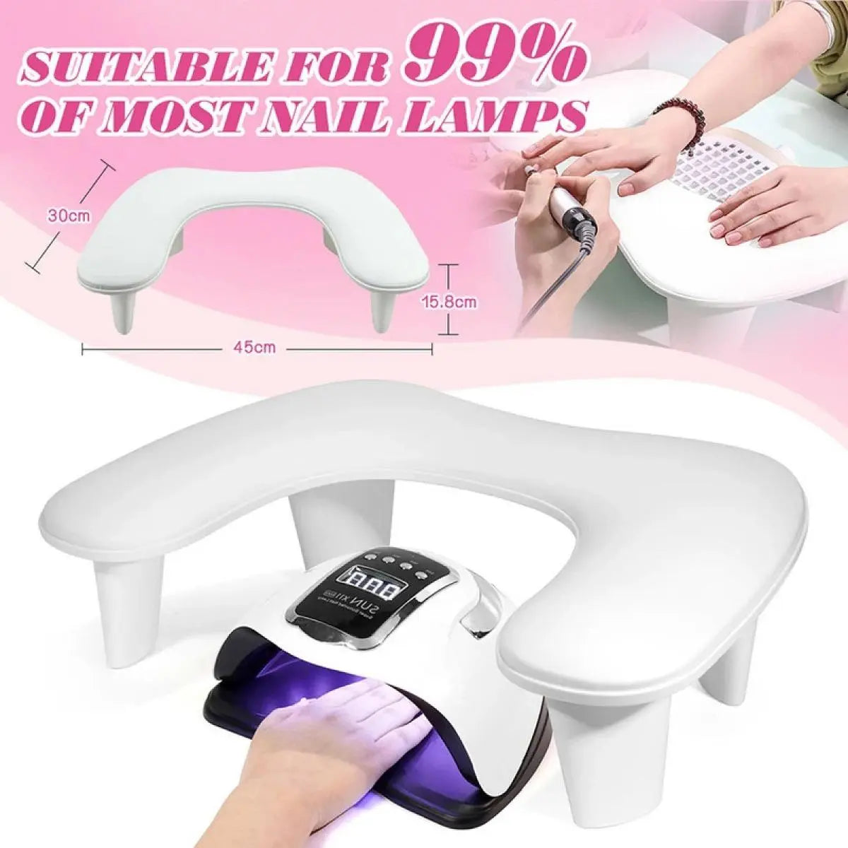 U-Shaped Portable Detachable Hand Rest Pillow for Nails Tech, Multifunctional Arm Rest for Nail Art, Nail Stand for Acrylic Nail Art Tech, Nail Art Tools, Nail Tech Supplies