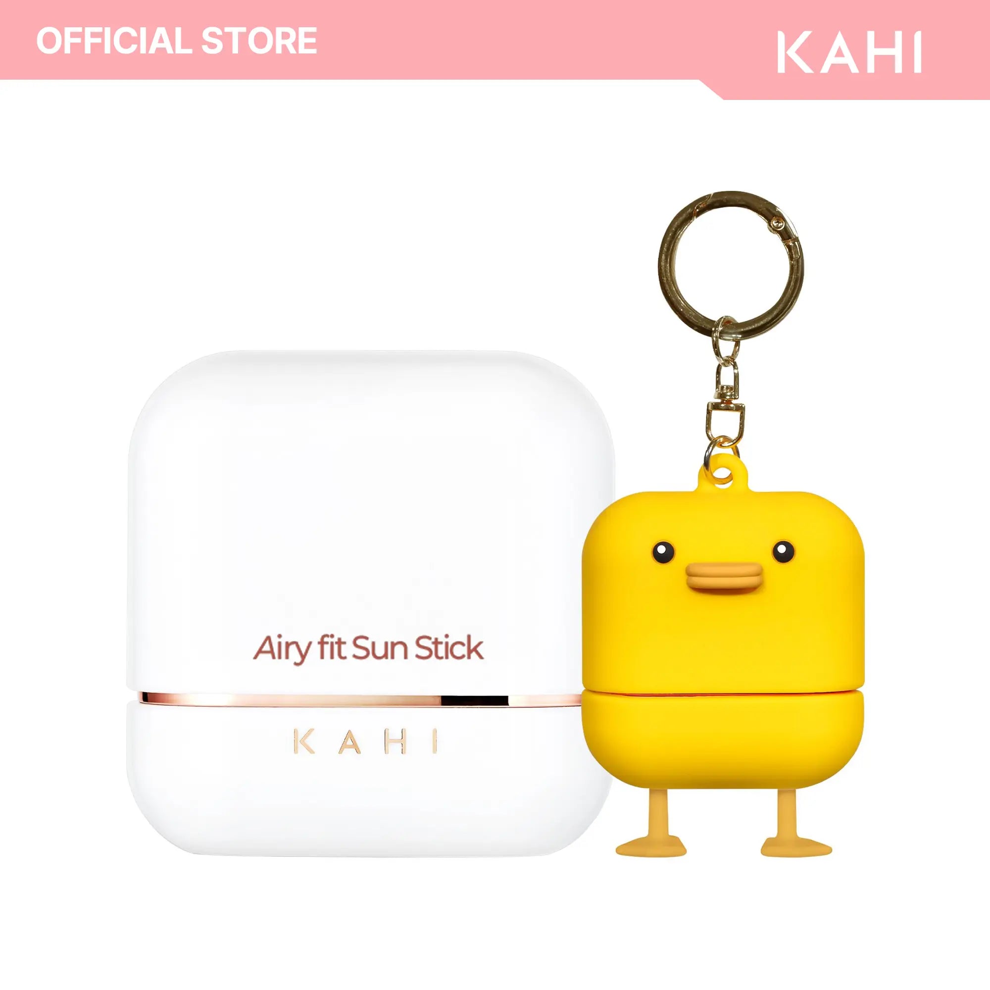 Sun Stick + Keyring (Duck) - Official Product Triple Functional Broad Spectrum Face Sunscreen Stick - Waterproof, Sweatproof &amp; Sandproof - Ultra-Lightweight &amp; Non-Greasy Sun Shield - Korean Skin Care 0.49 Oz