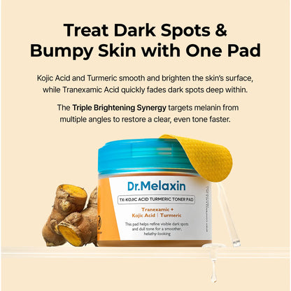 [Dr.Melaxin Official] Kojic Acid Turmeric TX Toner Pad 70Pads, Dark Spot &amp; Pigmentation Care for Uneven Skin Tone