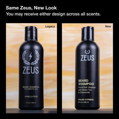 ZEUS Beard Shampoo Wash for Men with Natural Oils (8 Fl Oz) Sandalwood