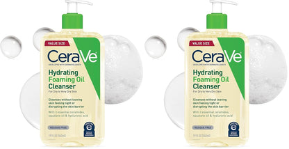 Cerave Hydrating Foaming Oil Facial Cleanser with Hyaluronic Acid, 19Oz