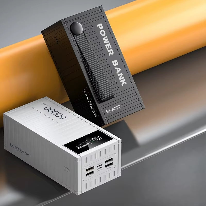 10000Mah to 50000Mah Long-Lasting Super Fast Charging 20W Container Power Bank with Ultra Large Capacity Portable Power Bank