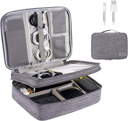 Orgawise Electronics Organizer, Electronic Accessories Bag Travel Cable Organizer Three-Layer for Ipad Mini, Kindle, Hard Drives, Cables, Chargers