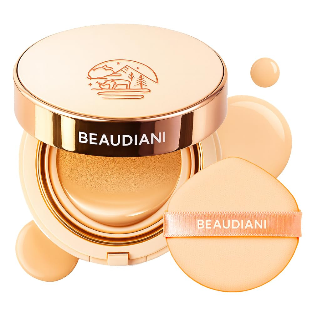 Natural Coverage – Mesh Tight up Cushion – Korean Cushion Foundation, Semi-Matte Radiance, Long-Lasting, Travel-Friendly Design (02 Light/Medium Beige)