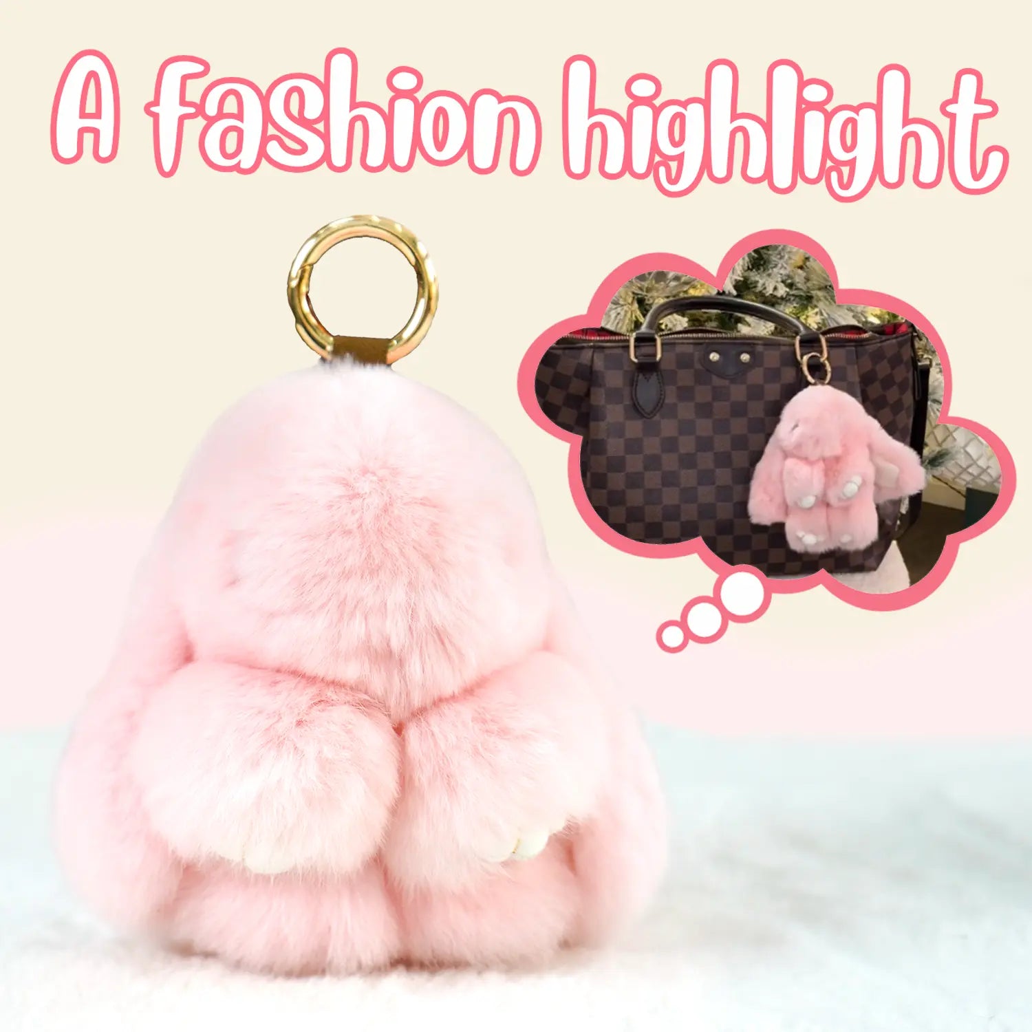 【Bunnylulu】Handmade Bunny Pompom Keychain with Tin Box, Summervibes Graduation Gift for Friends &amp; Students, Stress-Relief Charm, Keepsake Gift