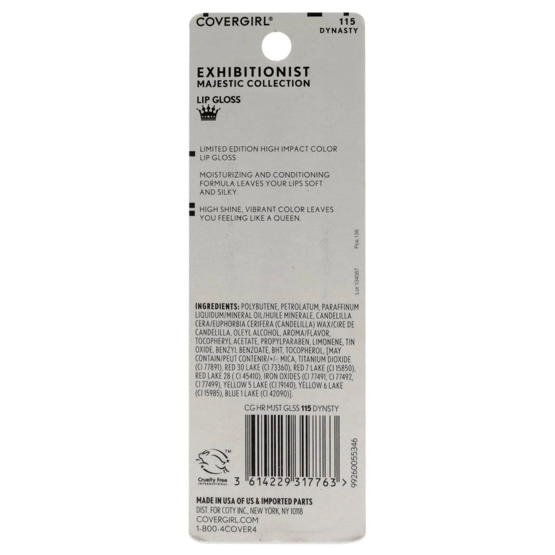Covergirl Exhibitionist Majesty Lip Gloss - Dynasty Lip Gloss Women 0.12 Oz