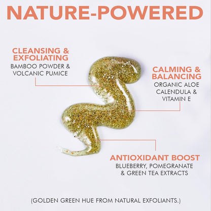 Face Scrub and Face Wash, Gentle Exfoliating, Cleansing Facial Scrub Exfoliator, Natural &amp; Organic Ingredients
