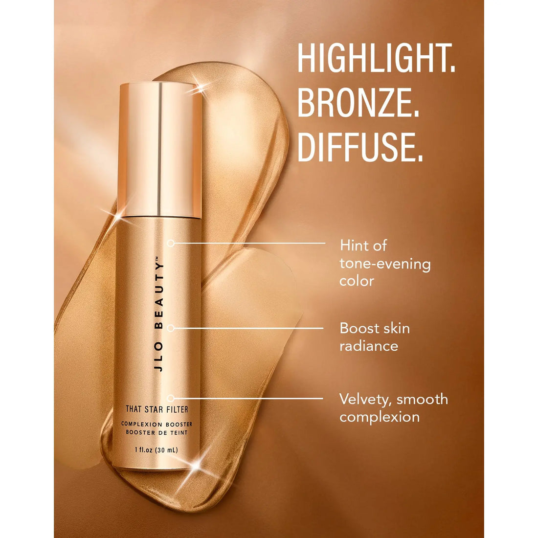 JLO BEAUTY That Star Filter - Complexion Booster Glowy Skin Enhancer with Mineral Pigments Vitamin E &amp; Hydrators for Radiant Skin Use with or without Makeup
