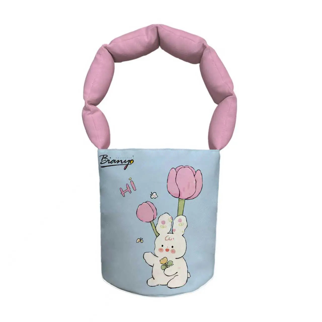 Bianyo Kawaii Bunny Tote Bag, Cute Canvas Bag Large Capacity Organizer for Pens, Art Supplies, Makeup, Travel Essentials, Aesthetic Gift for Girls &amp; Creators