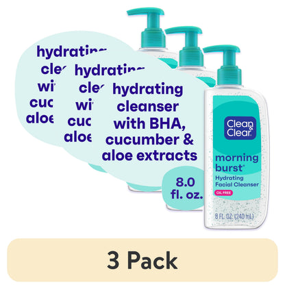 (3 Pack)  Morning Burst Hydrating Face Wash with BHA, 8 Fl. Oz