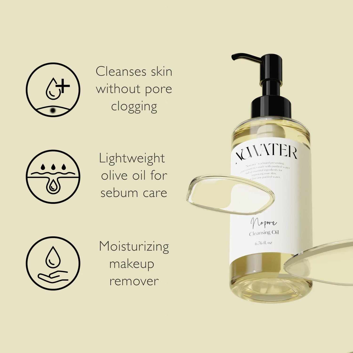 Makeup Cleansing Oil 6.76 Fl Oz Pore Blackheads Cleansing Olive Oil Tea Tree