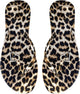 OYOANGLE Women'S Leopard Print Flip Flop Sandals Rhinestone Heart Decor Vacation Casual Cheetah Thong Sandal