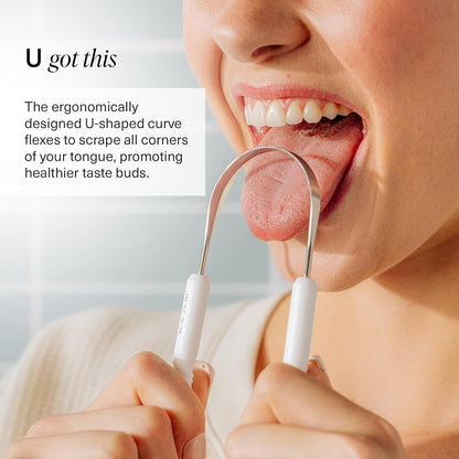 Boka Tongue Scraper for Adults &amp; Kids with Case - Stainless Steel Tongue Cleaner W/Linen Travel Pouch - Scrubber to Remove Tongue Buildup and Freshens Breath (Pack of 1)