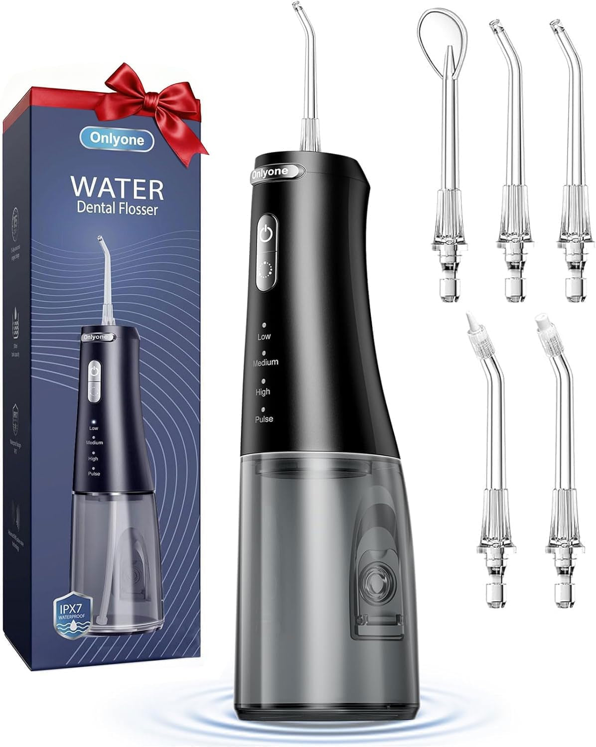 Onlyone Rechargeable Cordless Water Flosser with adjustable pressure settings for travel and home use.