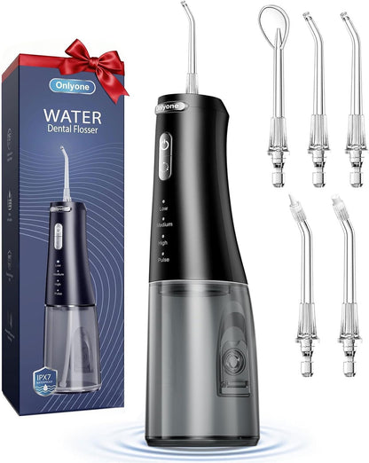 Onlyone Rechargeable Cordless Water Flosser with adjustable pressure settings for travel and home use.