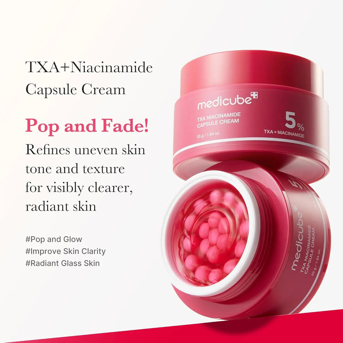 [Official Medicube Partner] TXA Niacinamide Capsule Cream 55G / 1.94 Oz - Dual Radiance Moisturizer Ideal for Use after Spot Care, Uneven Skin Tone &amp; Texture &amp; Hydration