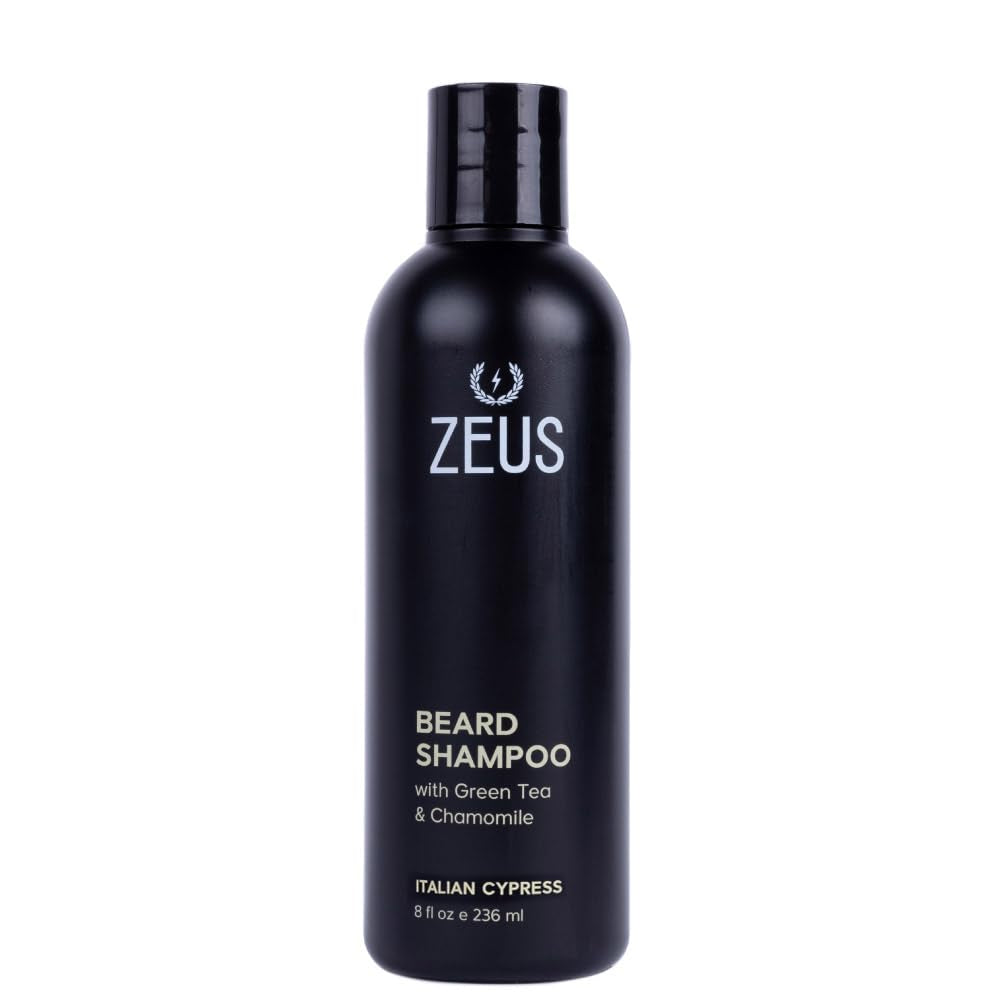 ZEUS Beard Shampoo Wash for Men with Natural Oils (8 Fl Oz) Sandalwood