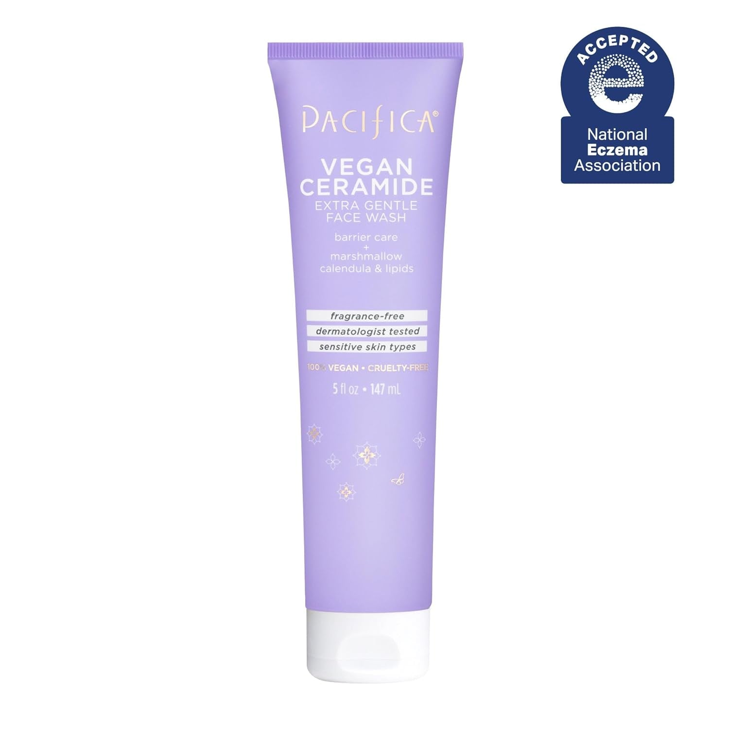 Face Wash for Sensitive Skin Facial Cleanser Vegan Ceramide Barrier Repair Extra Gentle for Daily Fragrance Free for Sensitive Skin, Clean Beauty, Vegan &amp; Cruelty-Free Dermatologist Tested