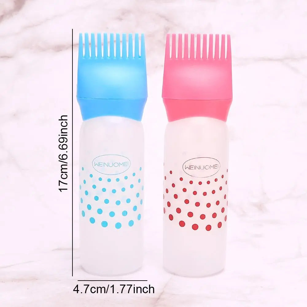 Hair Dye Root Comb Applicator Bottle, 2 Counts Household Hair Dye Auxiliary Brush Bottles, Hair Serum Applicator Bottle, Perm &amp; Dye Hair Oil Applicator, Hair Styling Tool Accessories