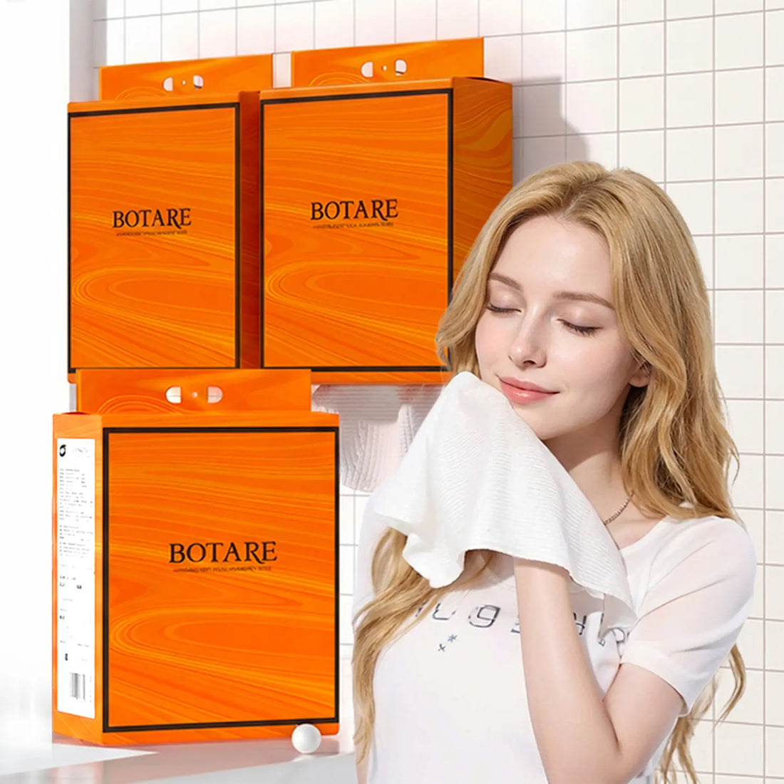 BOTARE face towels 3-pack with thickened disposable cleansing face towels, perfect for sensitive skin, and free mop included.