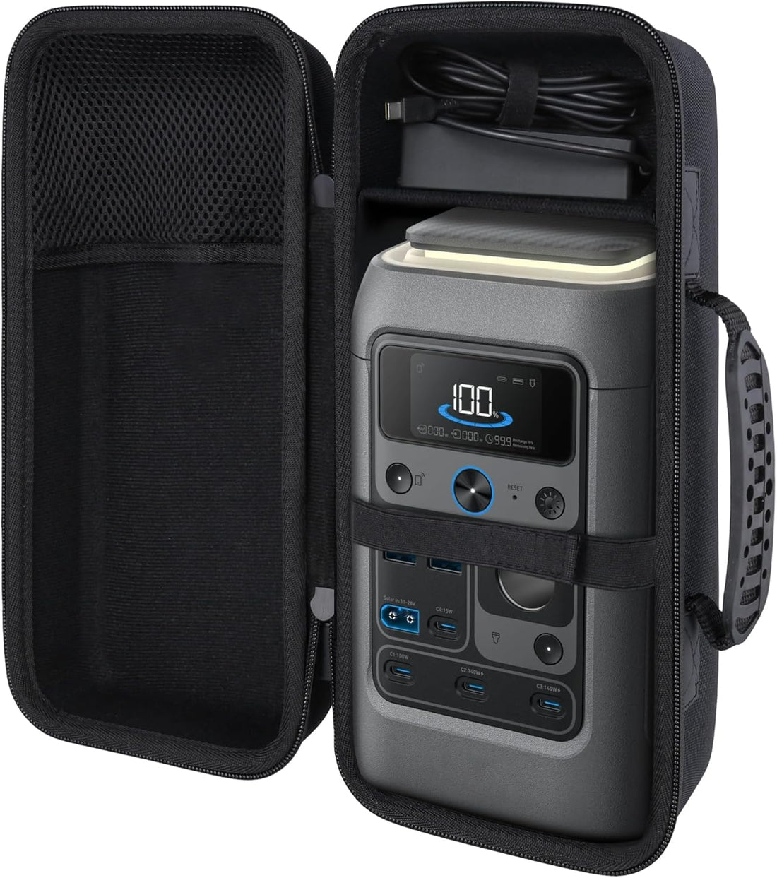Co2Crea Hard Travel Case Compatible with Anker SOLIX C300 DC Power Bank Station, Outdoor 288Wh 90,000Mah Portable Power Station, 300W Solar Generator